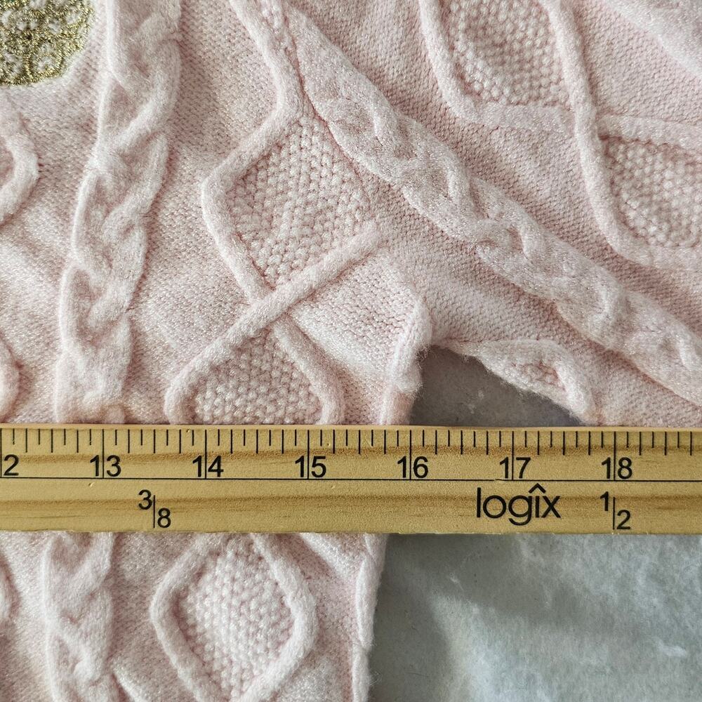 Wicked Brand Girls Hooded Sweater, Pink Cable Knit, Full Zip, Size L - Picture 8 of 10